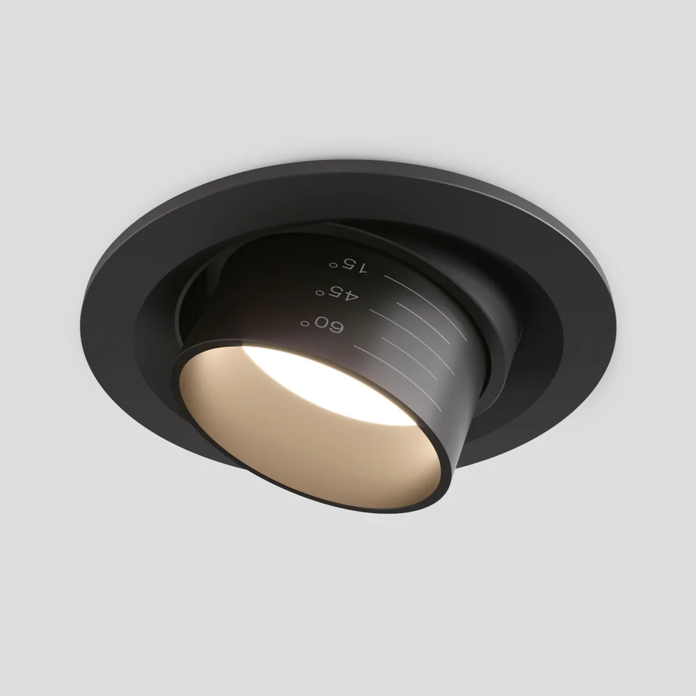Встраиваемый светодиодный светильник с регулировкой угла освещения 9920 LED 15W 4200K черный Elektrostandard