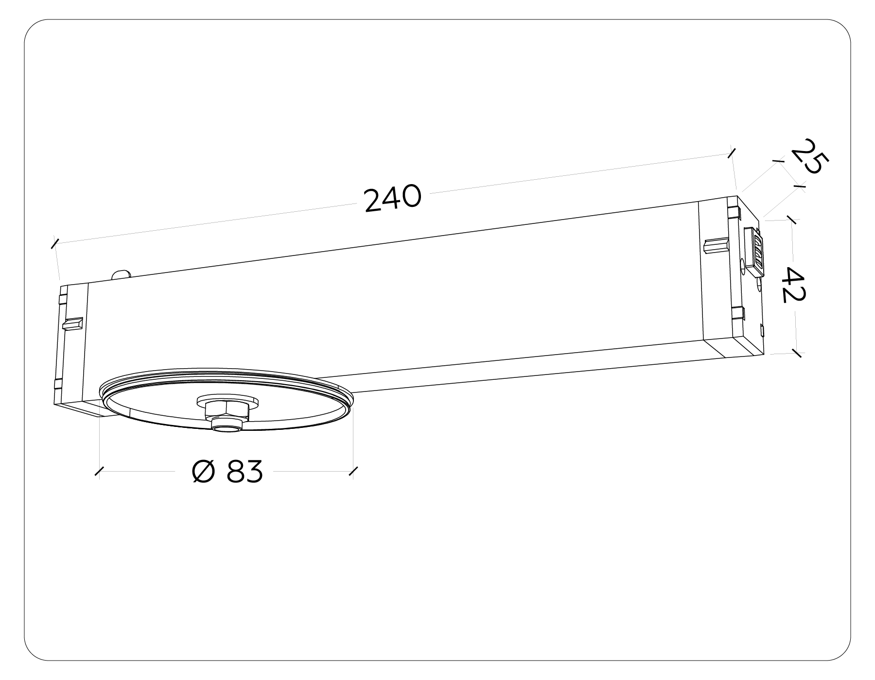 Крепеж трековый для корпуса DIY D85mm Magnetic 220V A2541 WH белый крепеж трековый для корпуса DIY D85mm 232*83*55 Ambrella Light 4