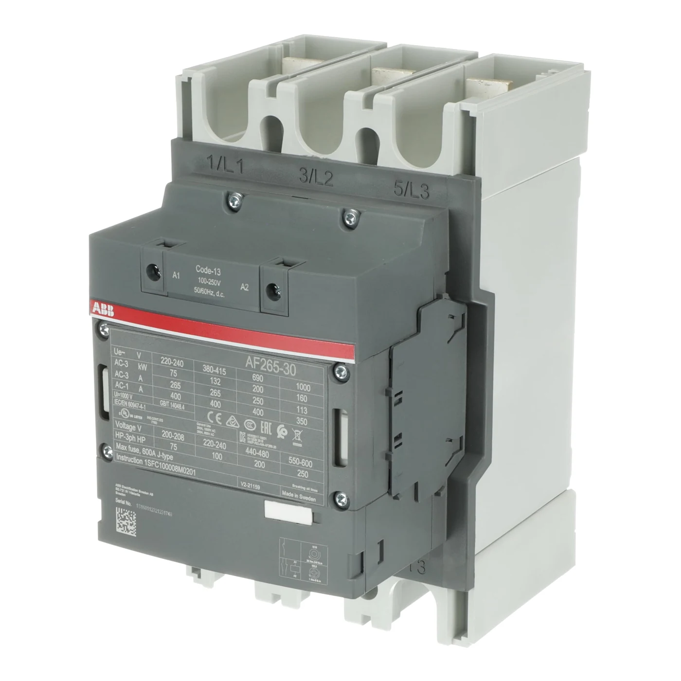 ABB AF265-30-11-13 Контактор 3-х полюсный с катушкой управления 100-250B AC/DC