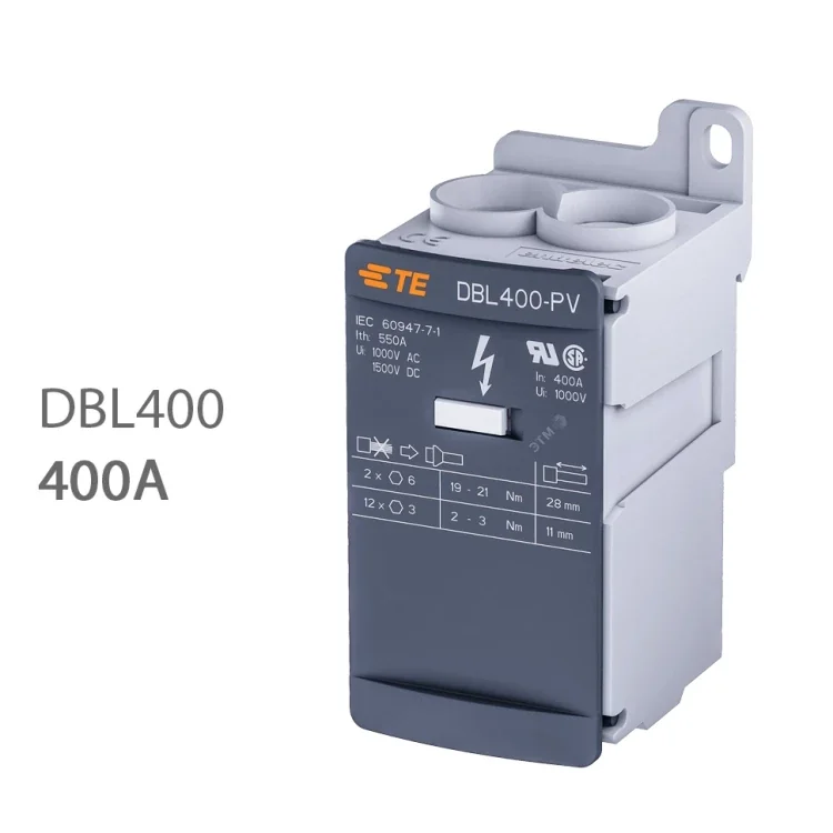 Распределительный блок DBL400 1 полюс 400А 1 шина на 12 присоединений («Tyco»)