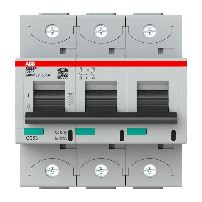 Автоматический выключатель ABB S803P C125 3-полюсный, 125A, 50kA 2CCG001234R0001 (замена для 2CCS883001R0844) 2