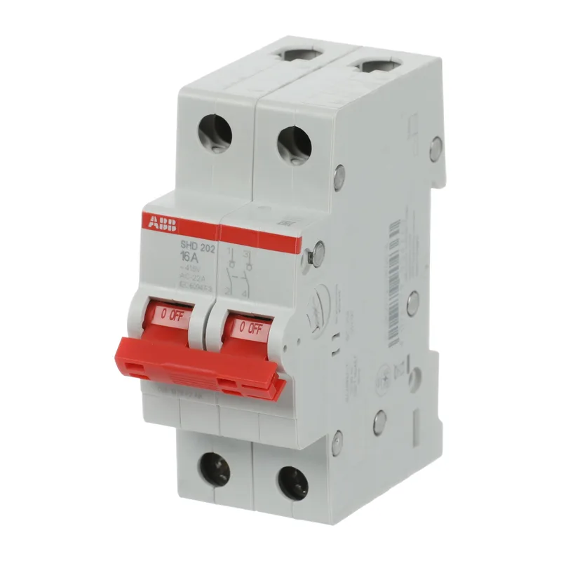 ABB SHD202 Рубильник 2P 16A рычаг красный 3