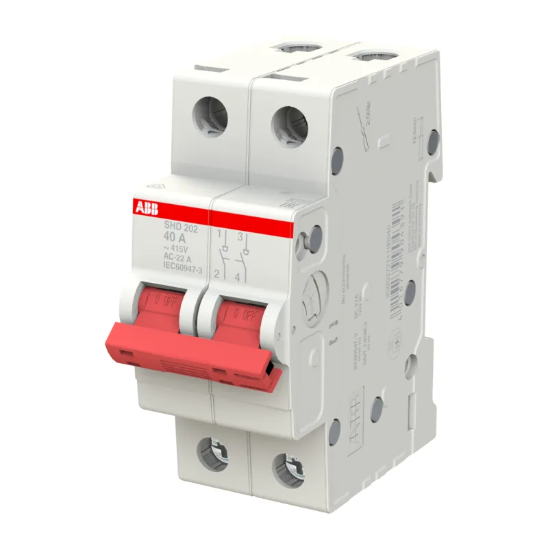 ABB SHD202 Рубильник 2P 40A рычаг красный 3