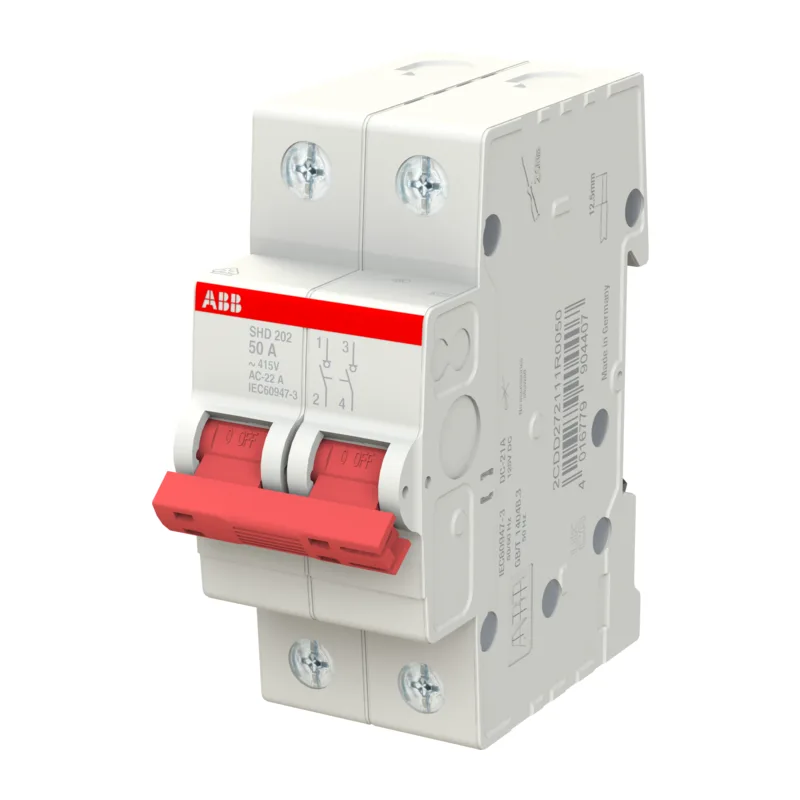 ABB SHD202 Рубильник 2P 50A рычаг красный 3