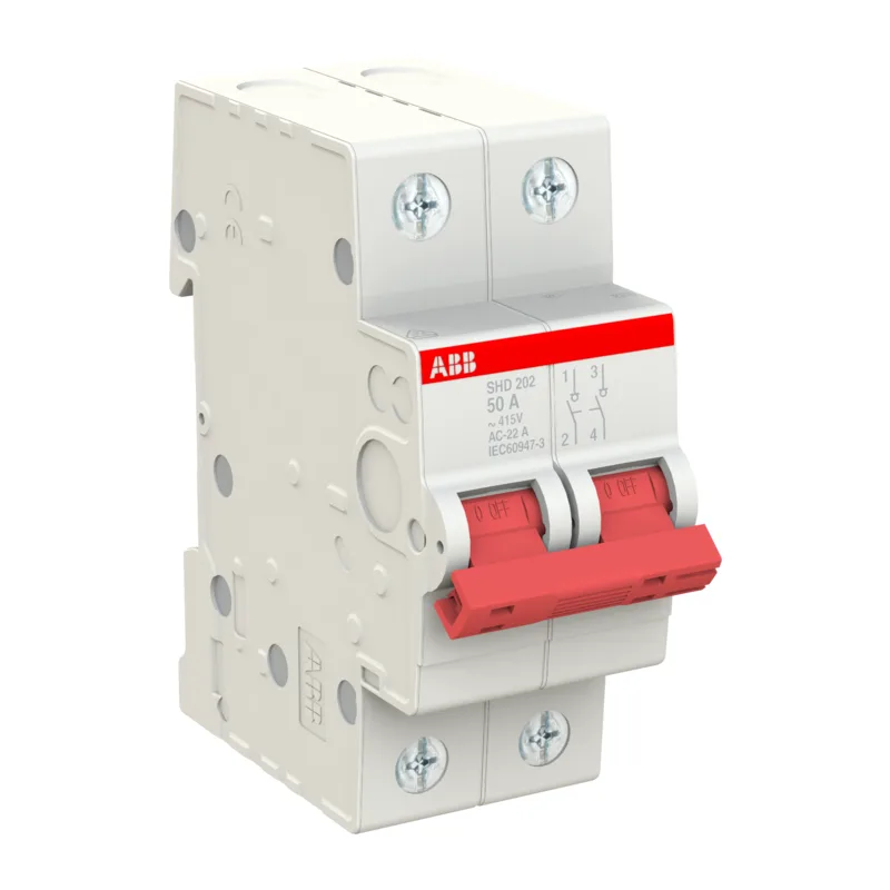 ABB SHD202 Рубильник 2P 50A рычаг красный 4