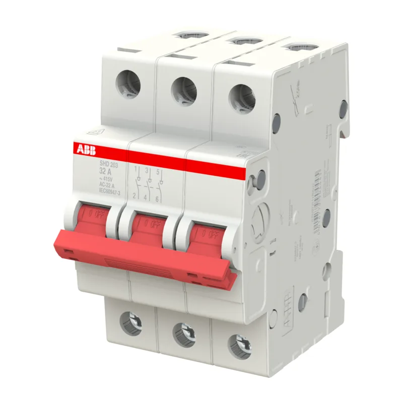 ABB SHD203 Рубильник 3P 32A рычаг красный 3