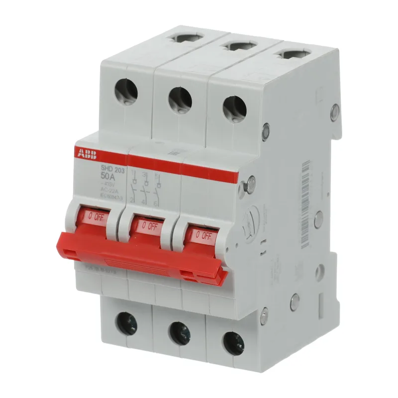 ABB SHD203 Рубильник 3P 50A рычаг красный 3