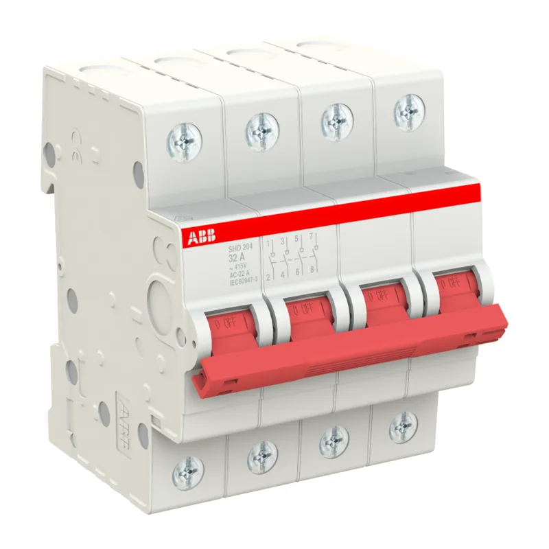 ABB SHD204 Рубильник 4P 32A рычаг красный 4