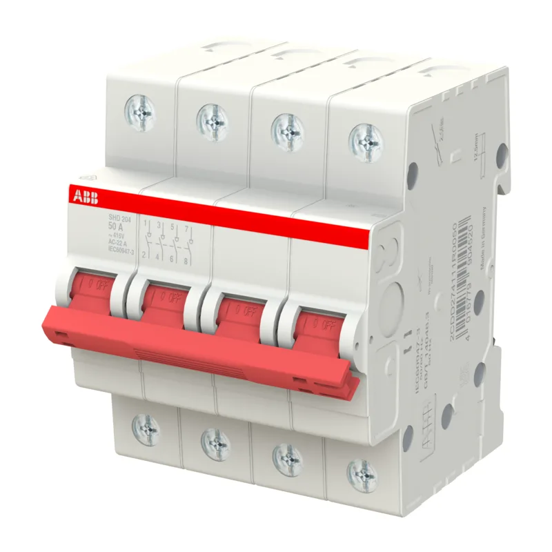 ABB SHD204 Рубильник 4P 50A рычаг красный 3