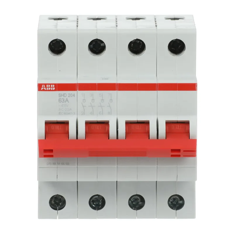 ABB SHD204 Рубильник 4P 63A рычаг красный 2