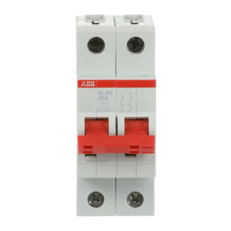 ABB SD202 Рубильник 2P 25A рычаг красный 2
