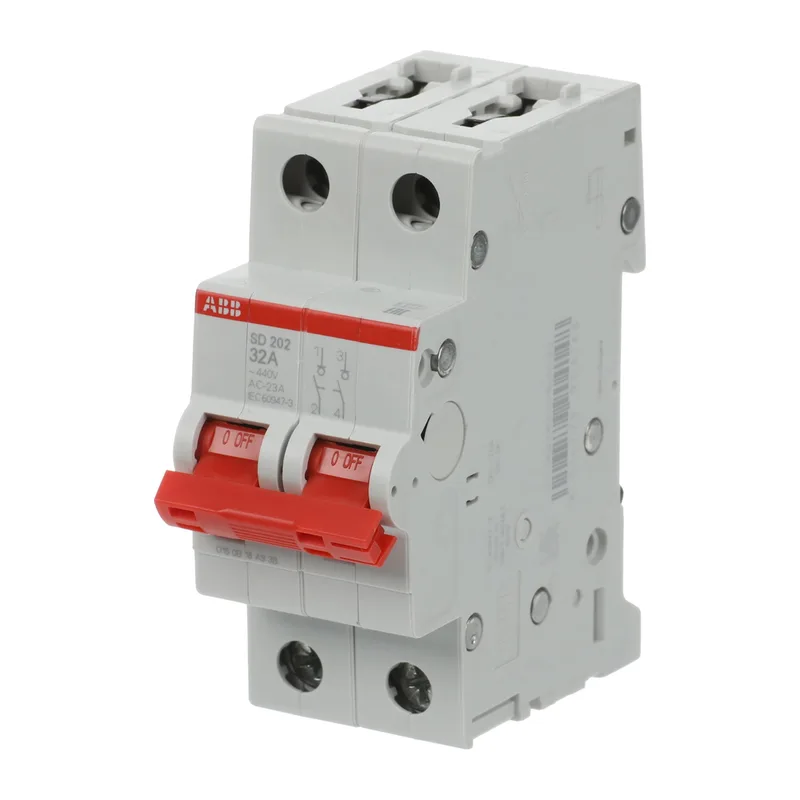 ABB SD202 Рубильник 2P 32A рычаг красный 3