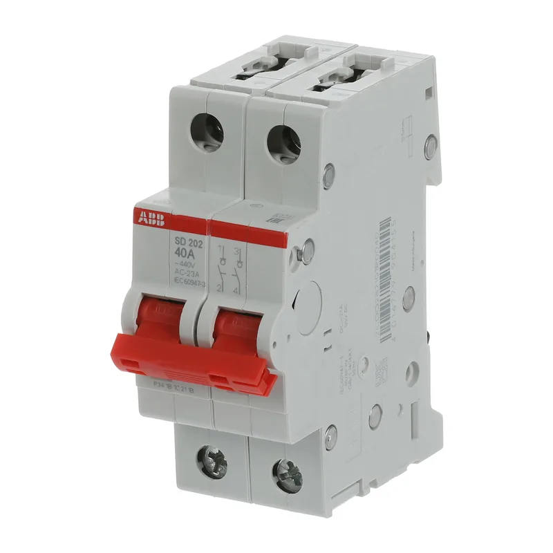 ABB SD202 Рубильник 2P 40A рычаг красный 3