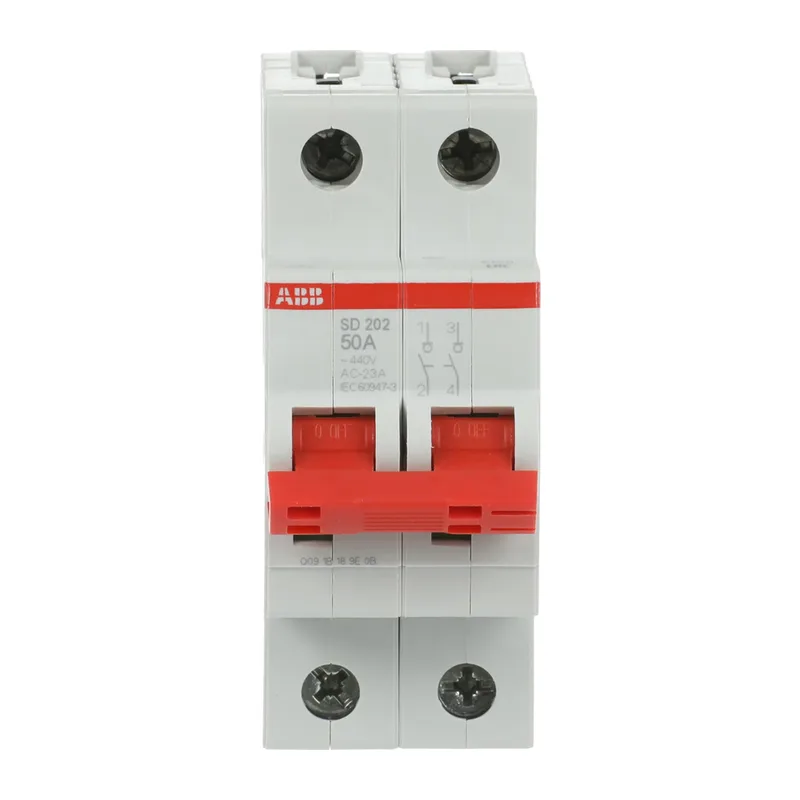 ABB SD202 Рубильник 2P 50A рычаг красный 2
