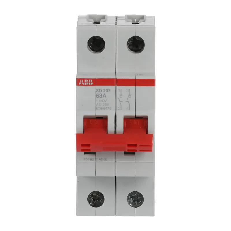 ABB SD202 Рубильник 2P 63A рычаг красный (2CDD282101R0063) 2