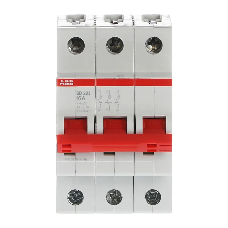 ABB SD203 Рубильник 3P 16A рычаг красный 2