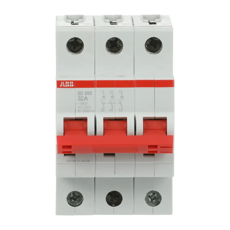 ABB SD203 Рубильник 3P 32A рычаг красный 2