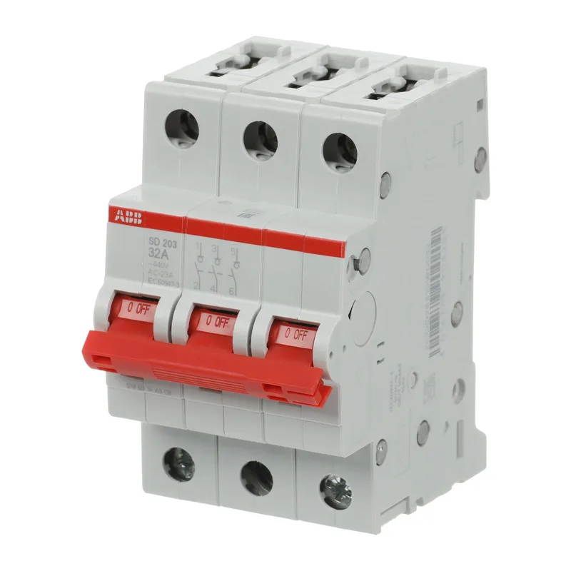 ABB SD203 Рубильник 3P 32A рычаг красный 3
