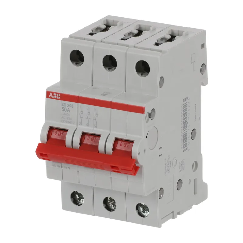 ABB SD203 Рубильник 3P 50A рычаг красный 3