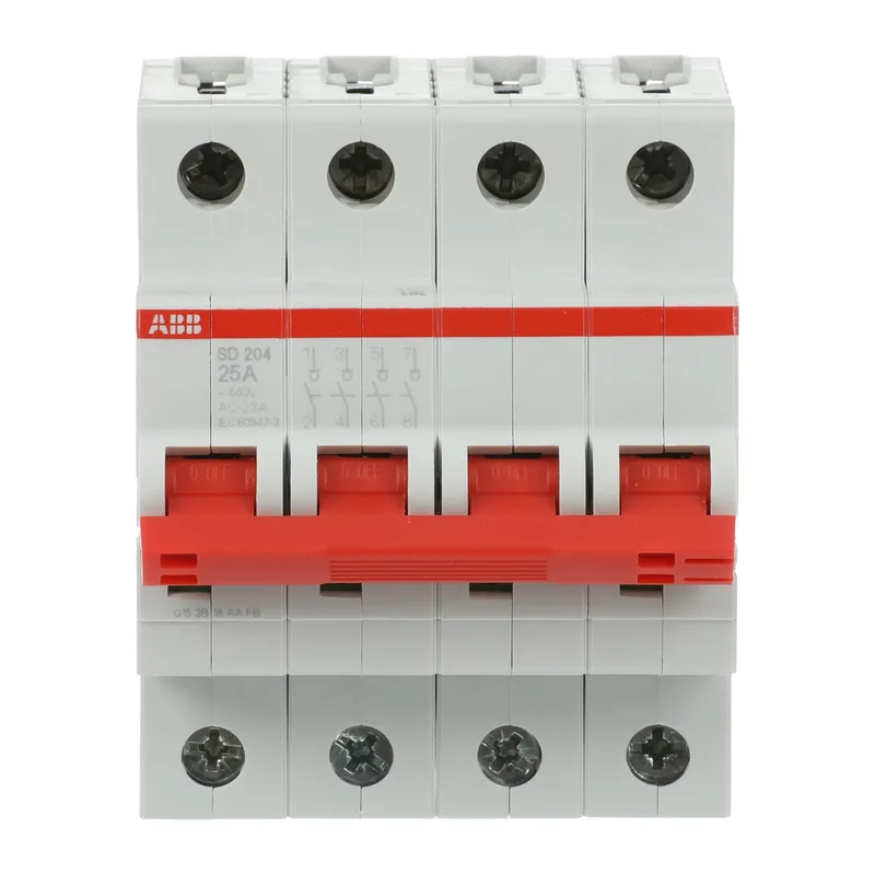 ABB SD204 Рубильник 4P 25A рычаг красный 2