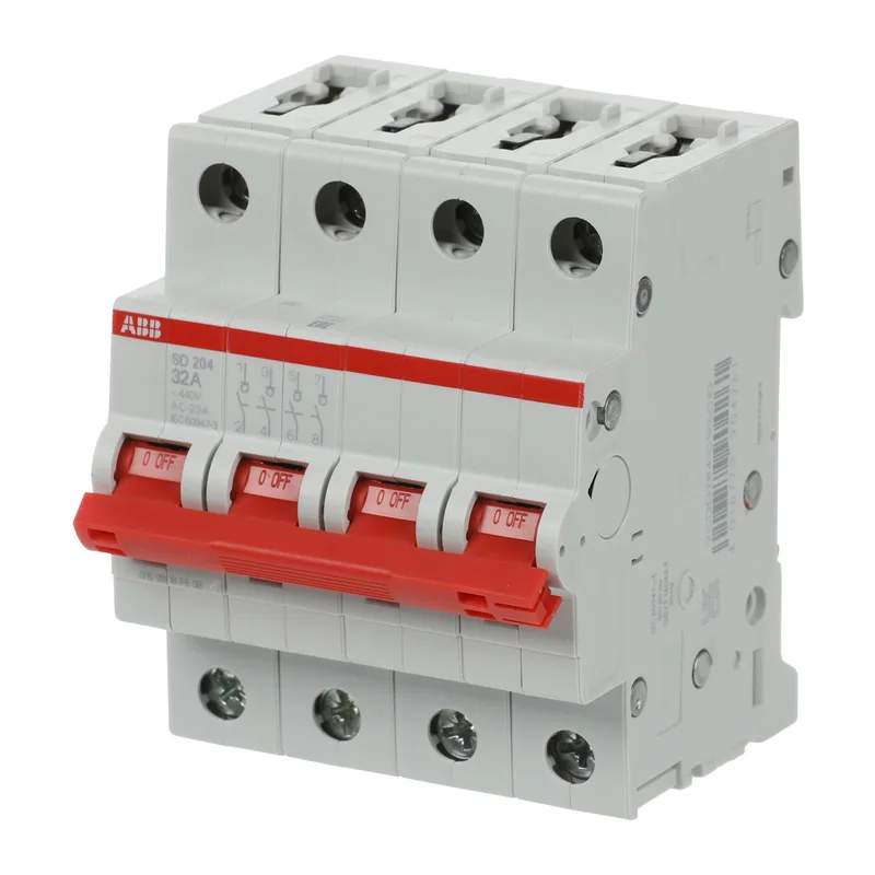 ABB SD204 Рубильник 4P 32A рычаг красный 3