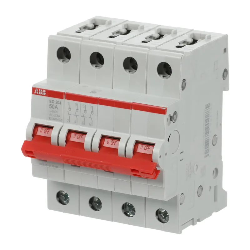 ABB SD204 Рубильник 4P 50A рычаг красный 3