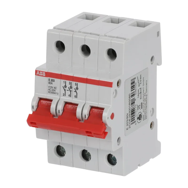 E203r 80А рубильник 3p рычаг красный ABB 3