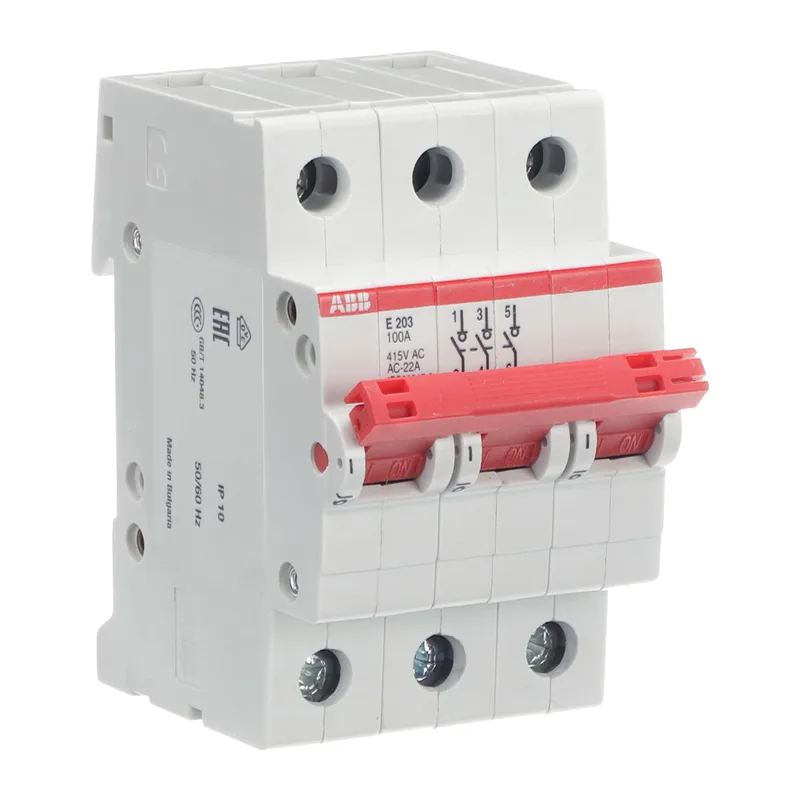 E203r 100А рубильник 3p рычаг красный ABB 3
