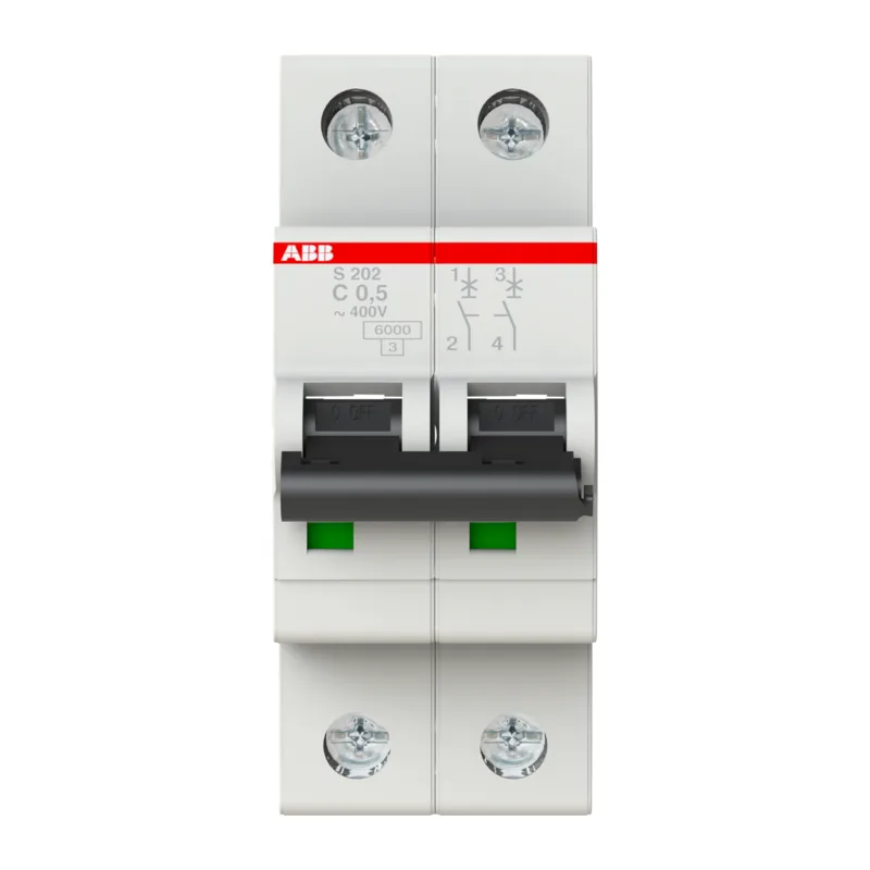 ABB S202 C0.5 6кА Автоматический выключатель 2-полюсный 2CDS252001R0984 2
