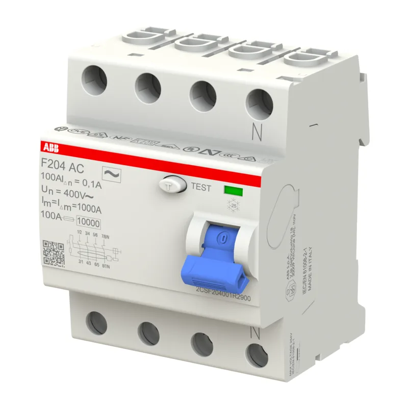 ABB Выключатель дифференциального тока (УЗО) F204 AC-100/0.1 4п 100А 100мА тип AC 3