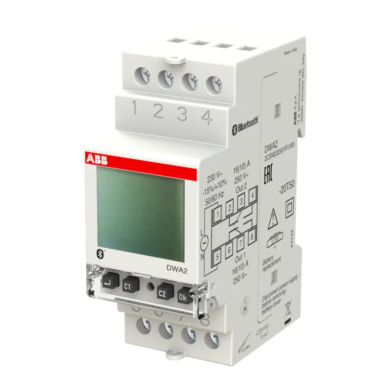 DWA2 Реле времени недельное цифровое ABB с астрономической функцией 2 канала 16А 2НО/НЗ 2