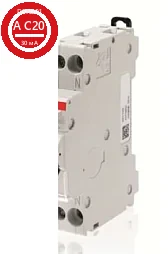 Дифавтомат ABB DSN201 C20 AC30 1P+N (C) 20A 30mA тип AC