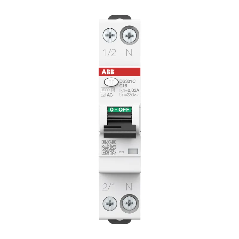 Дифавтомат ABB DS301C C16 AC30 1P+N (C) 16A 30mA тип AC 2