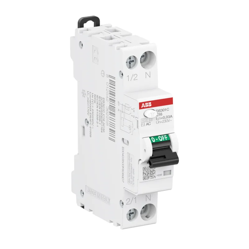 Дифавтомат ABB DS301C C16 AC30 1P+N (C) 16A 30mA тип AC 4