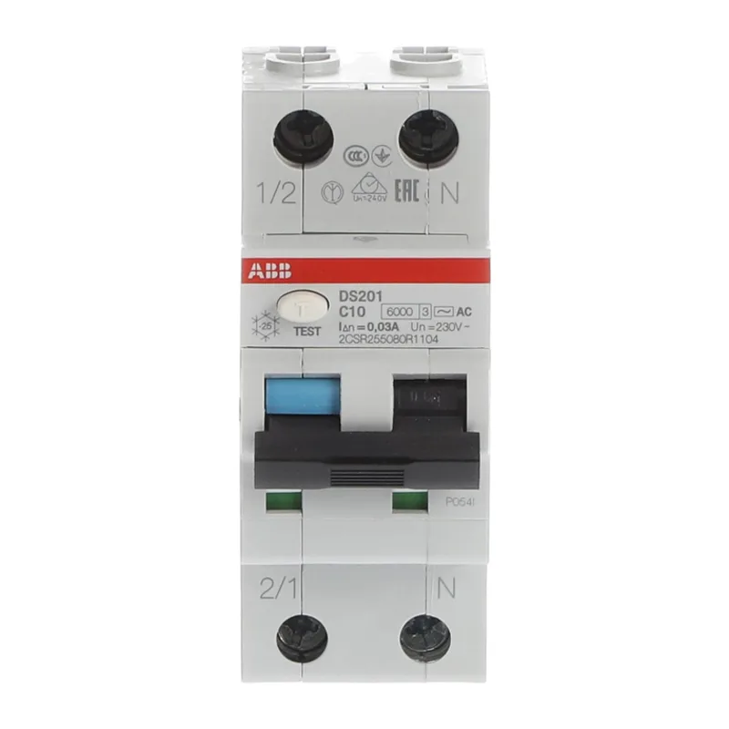Дифавтомат ABB DS201 C10 AC30 (2П C 10A 30mA тип AC) 2