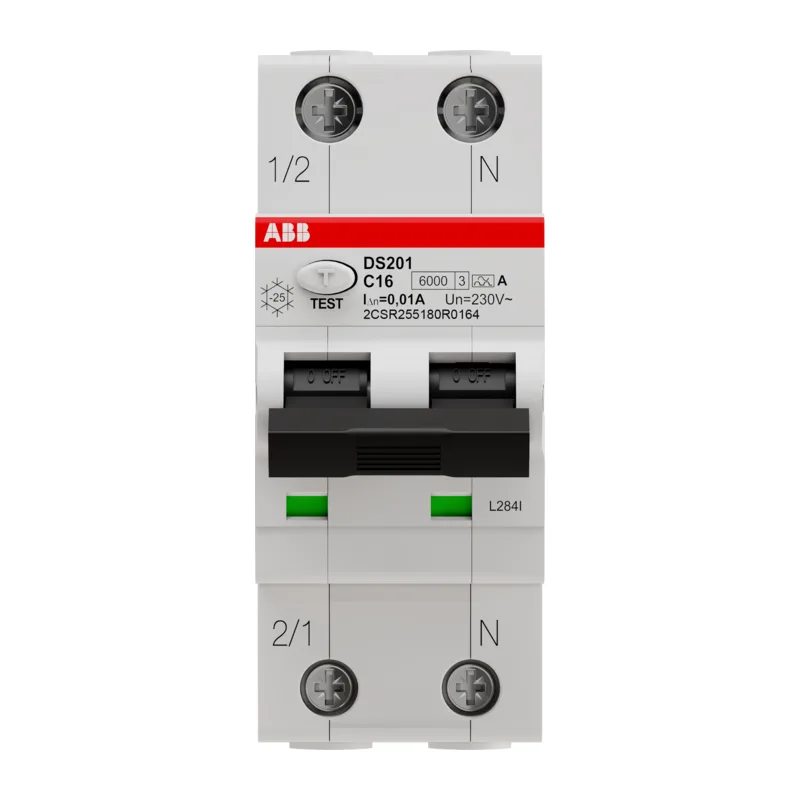 Дифавтомат ABB DS201 C16 A10 (2П C 16A 10mA тип A) 3