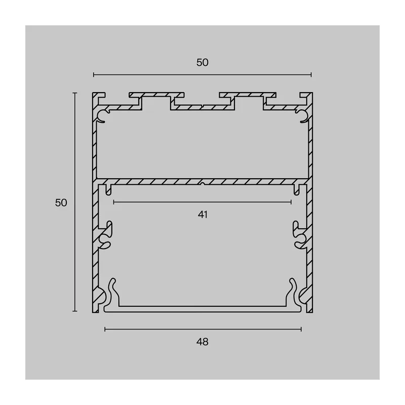 Алюминиевый профиль накладной-подвесной 50x50 (Серебро, 2 м), ALM-5050-S-2M Maytoni 3