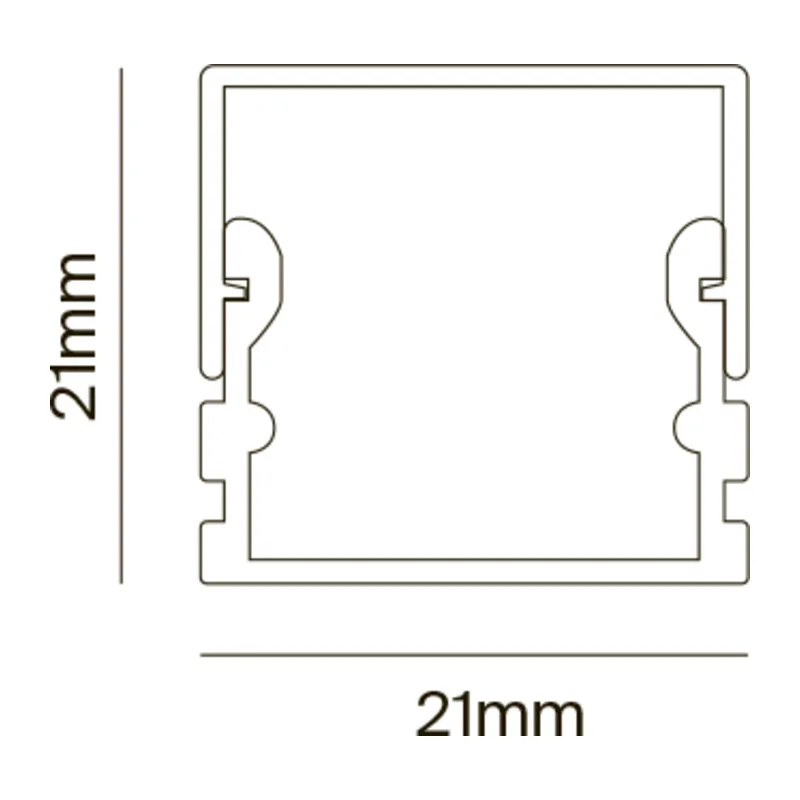 Алюминиевый профиль накладной 21x21 (Серебро, 2 м), ALM007S-2M Maytoni 6