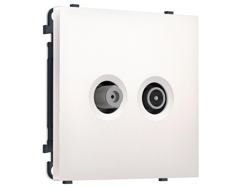 Комплект механизма розетки TV оконечной + SAT SIGMA Жемчуг 5-862MHz 3.5dB/950-2150MHz 3.8dB QUANT PRO (SP2133, PR217)