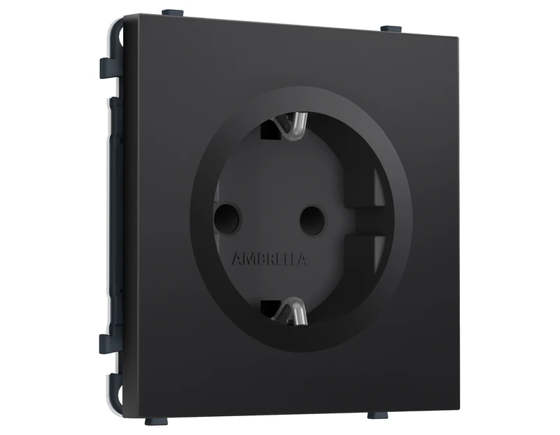Комплект механизма электрической розетки SIGMA Черный матовый 50Hz 2P+E с/з с/ш 16A-250V QUANT PRO (SP8070, PR141)