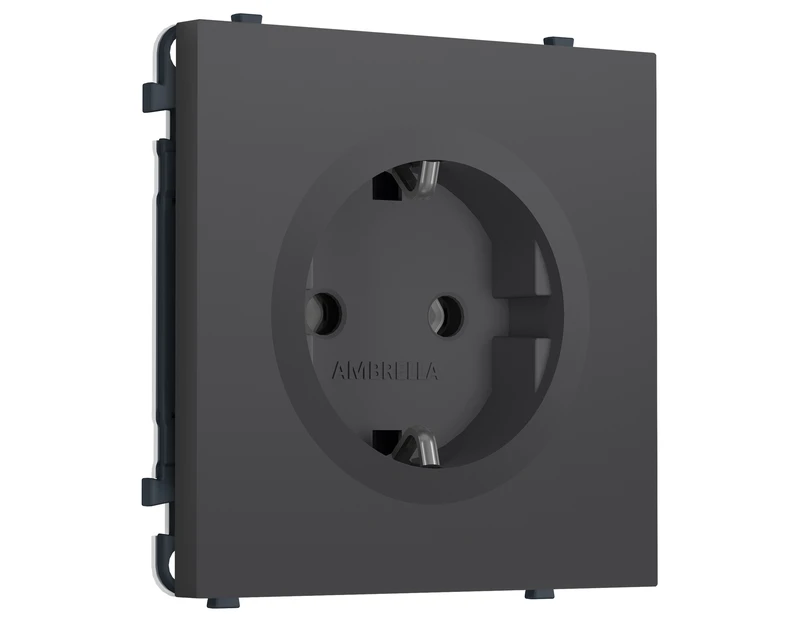Комплект механизма электрической розетки SIGMA Графит Мягкое касание 50Hz 2P+E с/з 16A-250V QUANT PRO (SP9060, PR141)