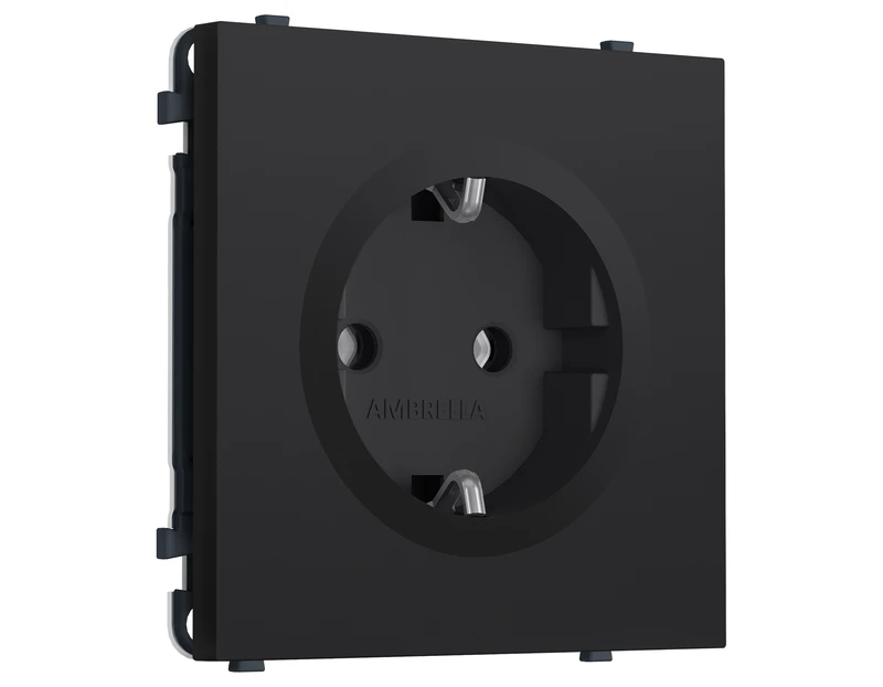 Комплект механизма электрической розетки SIGMA Черный Мягкое касание 50Hz 2P+E с/з 16A-250V QUANT PRO (SP9860, PR141)