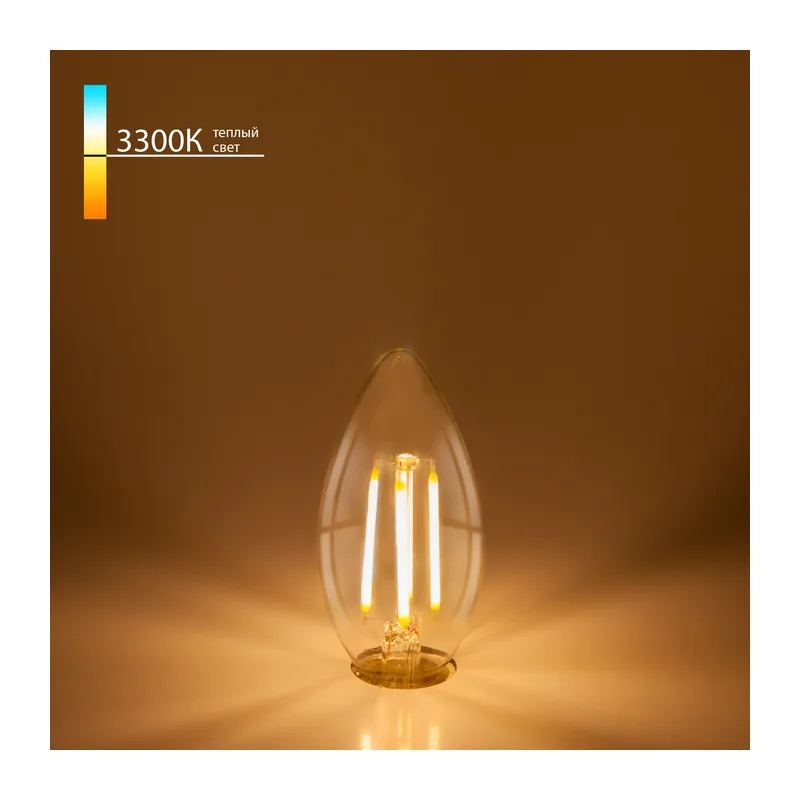 Филаментная светодиодная лампа "Свеча" C35 7W 3300K E14 (C35 прозрачный) BLE1411 Elektrostandard
