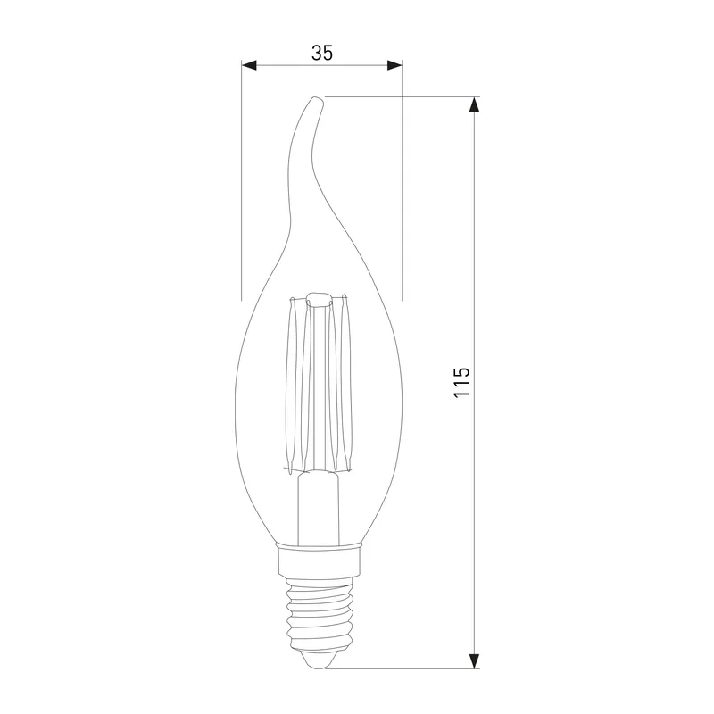 Филаментная светодиодная лампа "Свеча на ветру" C35 9W 3300K E14 (CW35 прозрачный) BLE1428 Elektrostandard 2