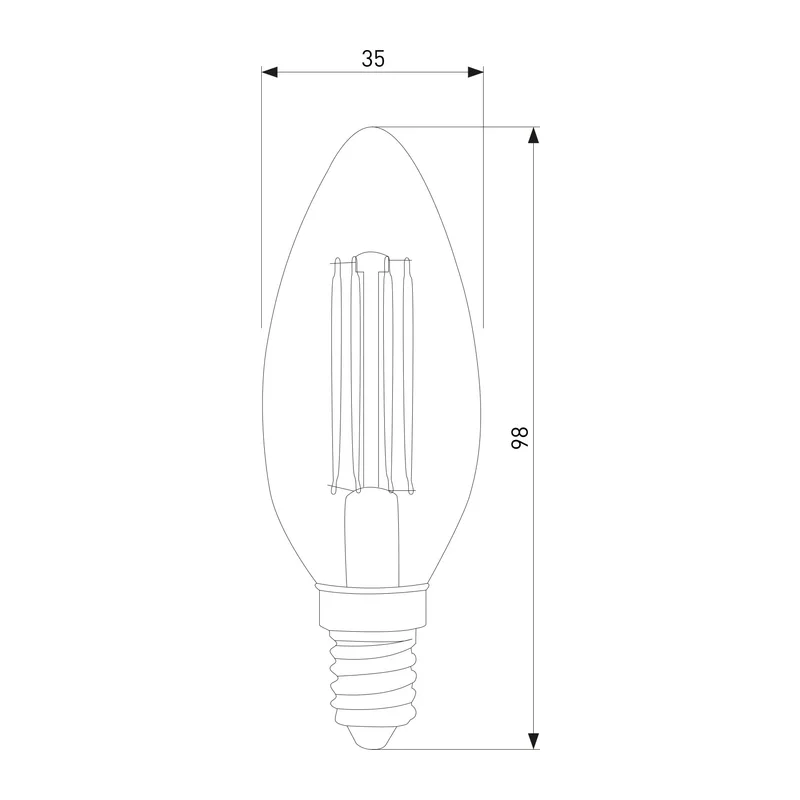 Филаментная светодиодная лампа "Свеча" C35 9W 6500K E14 прозрачная BLE1440 Elektrostandard 2