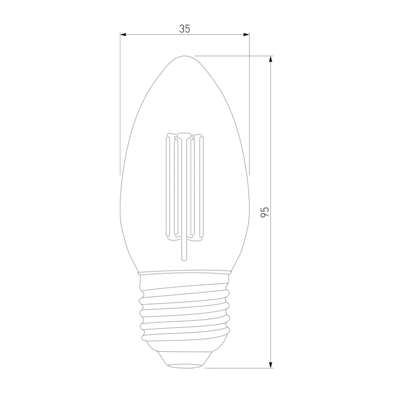Филаментная светодиодная лампа "Свеча" C35 9W 3300K E27 (C35 прозрачный) BLE2733 Elektrostandard 3