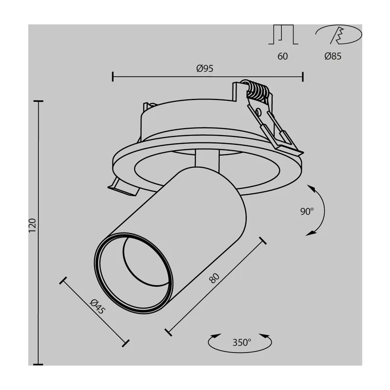 Встраиваемый светильник Фокус / FOCUS LED 7 Вт 4000 К 50° Maytoni C071CL-7W4K-B 12