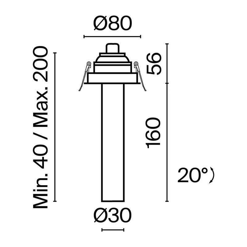 Встраиваемый светильник Фокус Т / Focus T 7 Вт 3000 К 36° Maytoni C140RS-L200-7W3K-B 11