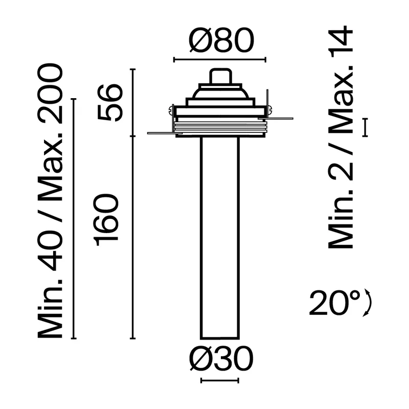 Встраиваемый светильник Фокус Т / Focus T 7 Вт 3000 К 36° Maytoni C140TRS-L200-7W3K-B 10