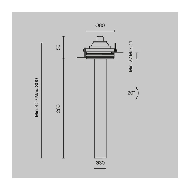 Встраиваемый светильник Фокус Т / Focus T 7 Вт 3000 К 36° Maytoni C140TRS-L300-7W3K-B 9